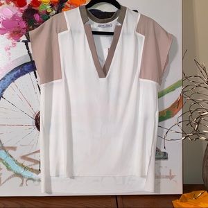 Zara Women’s Sheer Color Block Blouse. NWT. Size L